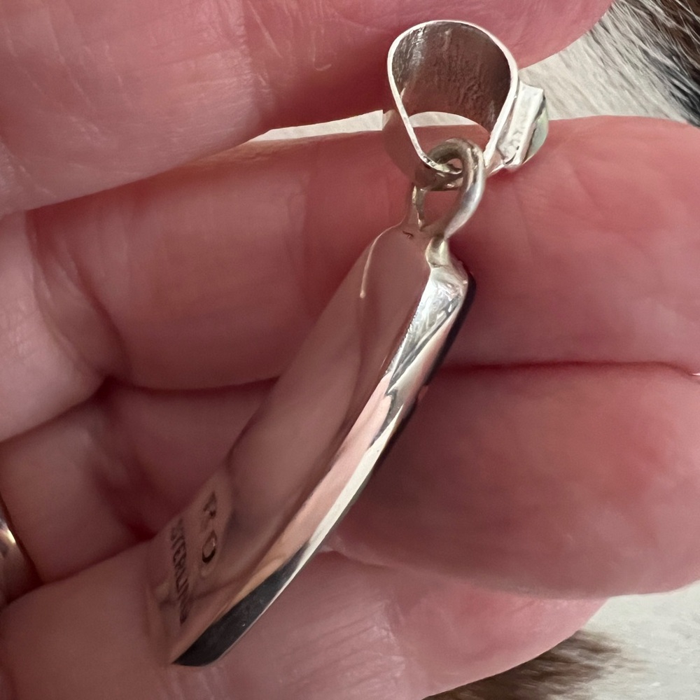 ❤️ Signed “RD” Native Zuni Inlaid Galaxy Sterling Kachina Cosmic Pendant 1.71”L - Picture 11 of 14